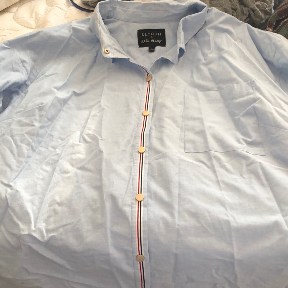 Blue dress shirt katie stunning